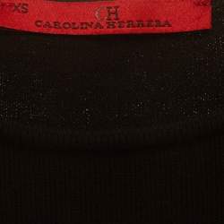 Pre Owned فستان ميدي سي إتش كارولينا هيريرا محبوك مطاطي أسود مقاس صغير (إكس صغير)