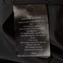 Pre Owned CH Carolina Herrera Black/White Lace and Crepe Belted Midi Dress S