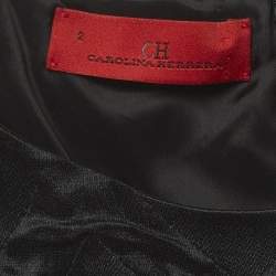 Pre Owned فستان سي إتش كارولينا هيريرا قطن مجعد أسود ميدي مقاس صغير (سمول)