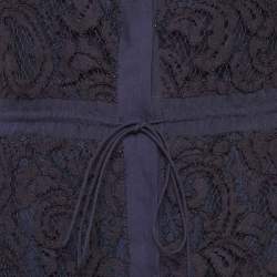 Pre Owned فستان قميص دانتيل جوبير أزرق كحلي سي إتش كارولينا هيريرا مقاس صغير (سمول)