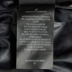 Pre Owned جاكيت سي أتش كارولينا هيريرا دانتيل أسود مبطن سحاب لأعلى مقاس كبير (لارج)