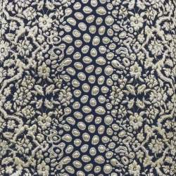 Pre Owned تنورة سي أتش كارولينا هيريرا جاكار ماكسي كحلي مقاس متوسط