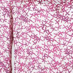 CH Carolina Herrera White and Pink Printed Silk Long Sleeve Blouse M