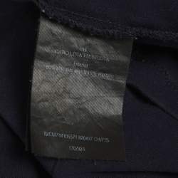 Pre Owned CH Carolina Herrera Navy Blue Jersey Embroidered T-Shirt S