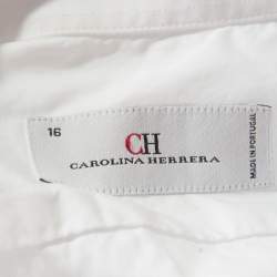 Pre Owned CH Carolina Herrera White Cotton Long Sleeve Button Front Shirt XL