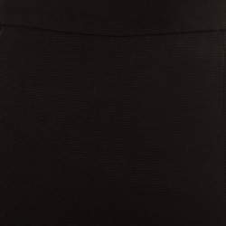 Pre Owned CH Carolina Herrera Black Textured Slit Detail Pencil Skirt S
