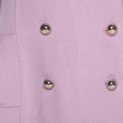 Pre Owned CH Carolina Herrera Dusty Pink Wool Double Breasted Coat S