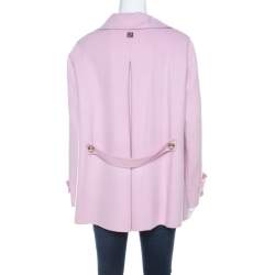 Pre Owned CH Carolina Herrera Dusty Pink Wool Double Breasted Coat S