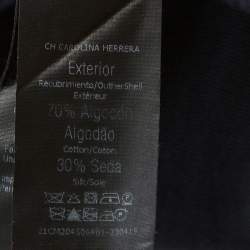 Pre Owned توب سي إتش كارولينا هيريرا قطن أزرق كحلي مطرز بحزام S