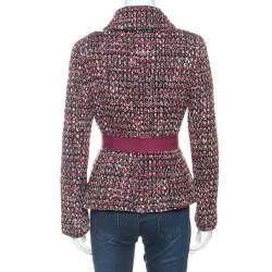 Pre Owned CH Carolina Herrera Multicolor Tweed Belted Jacket M