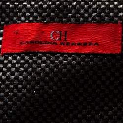 مملوكة مسبقًا CH Carolina Herrera Brown Lurex Jacquard Silk Bow Detail Skirt L