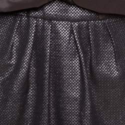 مملوكة مسبقًا CH Carolina Herrera Brown Lurex Jacquard Silk Bow Detail Skirt L