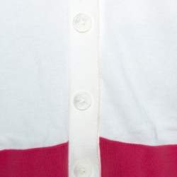CH Carolina Herrera Bicolor Knit Button Front Cardigan L
