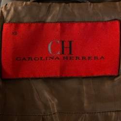 CH Carolina Herrera Brown Leather Belted Jacket XS