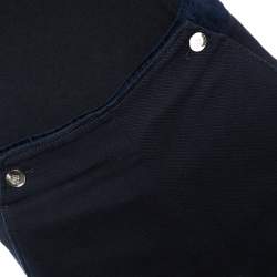 CH Carolina Herrera Navy Blue Cotton Tapered Pants S