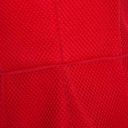 Pre Owned CH Carolina Herrera Red Tricot Mesh Sleeveless Gown L