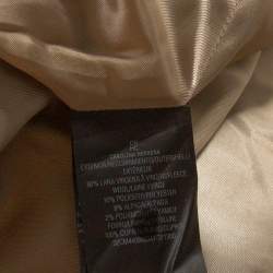 Pre Owned CH Carolina Herrera Beige Windowpane Checked Wool Coat XS