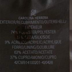 Pre Owned فستان سي أتش كارولينا هيريرا متوسط الطول قماش بروكاد رصاصي صغير (سمول) 