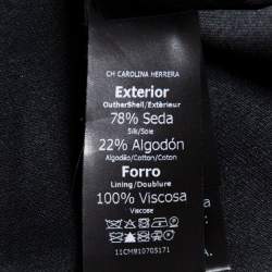 Pre Owned فستان سي إتش كارولينا هيرير حرير أسود بديرابيه بفيونكة مقاس متوسط (ميديوم)