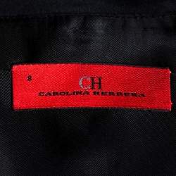 Pre Owned فستان سي إتش كارولينا هيرير حرير أسود بديرابيه بفيونكة مقاس متوسط (ميديوم)