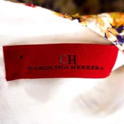 Pre Owned فستان سي إتش كارولينا هيريرا قطن منقوش طباعة تجريدية متعددة الألوان قصة حرف إيه مقاس صغير (سمول)