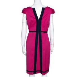 Pre Owned فستان سي إتش كارولينا هيريرا قطن وردي منقوش بأكمام قصيرة مقاس متوسط (ميديوم)