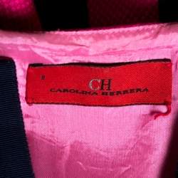 Pre Owned فستان سي إتش كارولينا هيريرا قطن وردي منقوش بأكمام قصيرة مقاس متوسط (ميديوم)