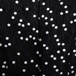 CH Carolina Herrera Black Polka Dot Peplum Top & Pant Set XS