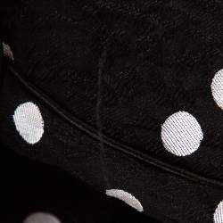 CH Carolina Herrera Black Polka Dot Peplum Top & Pant Set XS