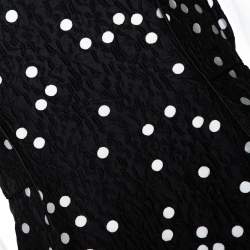 CH Carolina Herrera Black Polka Dot Peplum Top & Pant Set XS