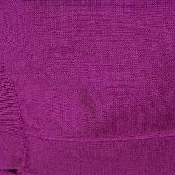 CH Carolina Herrera Fuschia Stretch Knit Belted Cardigan L