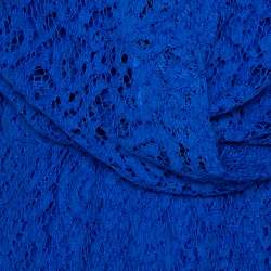 مملوكة مسبقًا فستان سهرة سي إتش كارولينا هيريرا دانتيل أزرق كوبالت مزين بالزهور مقاس صغير - سمول