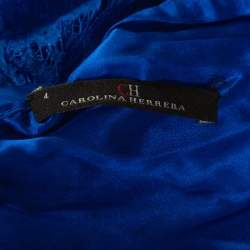 مملوكة مسبقًا فستان سهرة سي إتش كارولينا هيريرا دانتيل أزرق كوبالت مزين بالزهور مقاس صغير - سمول