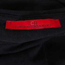 Pre Owned تي شيرت سي أتش كارولينا هيريرا قطن أسود مزين بشعار مقاس صغير - سمول