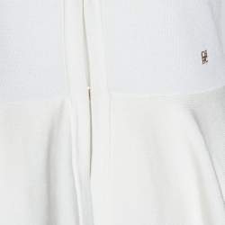 Pre Owned CH Carolina Herrera Off White Knit Peplum Cardigan XS