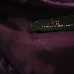 مملوكة مسبقًا فستان سي أتش كارولينا هيريرا تنورة فوقية صوف بنفسجي مقاس كبير (لارج)