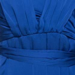 مملوكة مسبقًا فستان ماكسي سي إتش كارولينا هيريرا أزرق رويال بطيات مقاس صغير - سمول