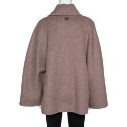 Pre Owned CH Carolina Herrera Taupe Wool & Cashmere Belted Coat XS