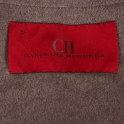 Pre Owned CH Carolina Herrera Taupe Wool & Cashmere Belted Coat XS