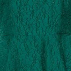 Pre Owned فستان سهرة سي إتش كارولينا هيريرا جاكار أخضر مورد مقاس متوسط - ميديوم