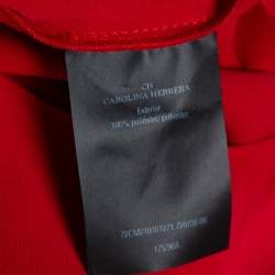 Pre Owned بلوزة سي إتش كارولينا هيريرا حرير أحمر بليسيه بلا أكمام مقاس متوسط - ميديوم