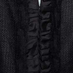 Pre Owned جاكت سي أتش كارولينا هيريرا تفاصيل كشكشة مزيج قطن لوركس أسود L