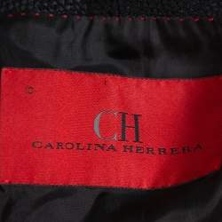 Pre Owned جاكت سي أتش كارولينا هيريرا تفاصيل كشكشة مزيج قطن لوركس أسود L