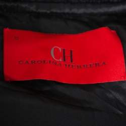 Pre Owned جاكيت سي أتش كارولينا هيريرا مزين فرو صناعي تويد لوريكس أسود مقاس كبير (لارج)