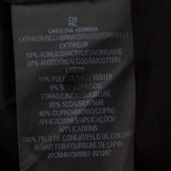 Pre Owned جاكيت سي أتش كارولينا هيريرا مزين فرو صناعي تويد لوريكس أسود مقاس كبير (لارج)