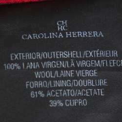 CH Carolina Herrera Red Wool Neck Scarf Detail Jacket M