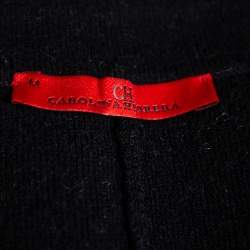 Pre Owned جاكت كيب سي أتش كارولينا هيريرا هاوندتوث حرير وصوف مونوكروم مقاس متوسط