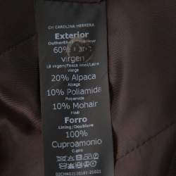 مملوكة مسبقًا CH Carolina Herrera Brown Wool Stand Collar Button Front Jacket M