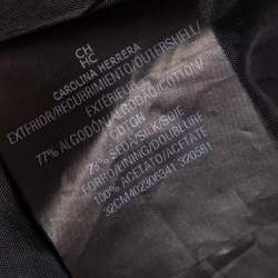 Pre Owned جاكيت بليزر سي أتش كارولينا هيريرا تنورة فوقية حرير و قطن جاكارد أسود مقاس صغير (سمول)