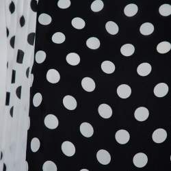 مملوكة مسبقًا CH Carolina Herrera Monochrome Polka Dot Printed Chiffon Pleated Sleeveless Top L